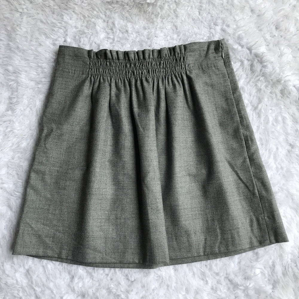 J.Crew Factory Bell Skirt Wool Blend Gray Pull On Business Casual Size 12